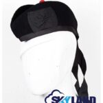 Solid Black Glengarry Hat Traditional Scottish Cap