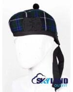 Blue Douglas Tartan Glengarry Hat Traditional Scottish Cap