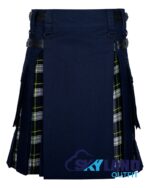 Dress Gordon Tartan Hybrid Utility Kilt | Blue Cotton