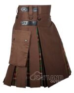 Tara Murphy Tartan Hybrid Utility Kilt | Brown Cotton - Image 2