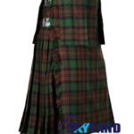 Brown Watch 8 Yard Tartan Scottish Kilt with Detachable Pockets