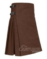 Brown Wool 8-Yard Kilt | Premium Hand-Pleated Traditional Kilts - Image 2