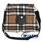 Camel Thompson Tartan Ladies Kilt Shaped Purse Tote Bag for Highland Dress