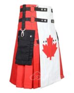 Canadian Flag Utility Kilt – Handmade Cotton Patriotic Kilt for Men - Image 2