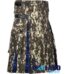 digital camo hybrid utility kilt front view, Ramsey Blue tartan kilt back pleats, digital camo and tartan hybrid kilt, adjustable strap digital camo kilt, cotton hybrid utility kilt for men,