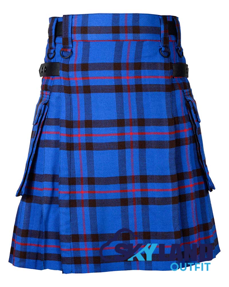 elliot-tartan-utility-kilt-front.jpg Elliot Modern Tartan Modern Utility Scottish Kilt for Highland Dress