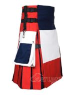 French Flag Utility Kilt – Handmade Cotton Patriotic Kilt for Men - Image 2
