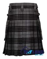 Grey Watch Tartan Kilt – Modern Utility Scottish Kilts - Image 4