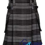 Grey Watch Tartan Modern Utility Scottish Kilt for Highland Dress