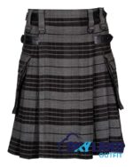 Grey Watch Tartan Modern Utility Scottish Kilt for Highland Dress