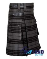 Grey Watch Tartan Kilt – Modern Utility Scottish Kilts - Image 2