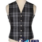 Grey Watch tartan Argyle waistcoat made to order for Highland wear and formal Scottish outfits