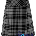 Grey Watch Tartan Mini Billie Kilt Girls Modern Kilt Skirt for Highland Dress