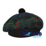 Gunn Tartan Tam o Shanter Tammy Hat Scottish Flat Bonnet for Highland Dress