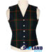 Gunn tartan waistcoat—5-button Argyle vest in green, blue, black Clan Gunn Norse-Gaelic heritage pattern