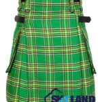 Irish Heritage Tartan Modern Utility Scottish Kilt for Highland Dress