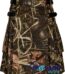 grey camouflage utility kilt front view, grey camo kilt side cargo pockets, adjustable leather strap utility kilt, cotton grey camo utility kilt for men, rugged grey camo kilt,