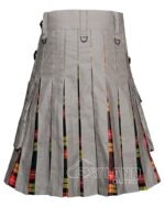 Khaki Cotton & Buchanan Tartan Hybrid Utility Kilt | Men's Kilt - Image 4
