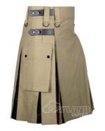Gunn Tartan Hybrid Utility Kilt | Khaki Cotton Men Kilt - Image 2