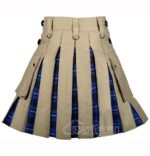 Ramsey Blue Tartan Hybrid Utility Kilt | Khaki Cotton Kilt - Image 4