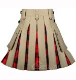 Scottish Rose Tartan Hybrid Utility Kilt | Khaki Cotton Kilts - Image 2