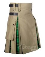 Wallace Hunting Tartan Hybrid Utility Kilt | Khaki Cotton - Image 3