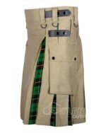 Wallace Hunting Tartan Hybrid Utility Kilt | Khaki Cotton - Image 2