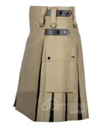 Khaki Black Hybrid Utility Kilt | Cotton Two-Tone Kilts - Image 3
