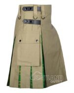 Irish Tartan Hybrid Utility Kilt | Khaki Cotton Men's Kilts - Image 2