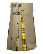 MacLeod of Lewis Tartan Hybrid Utility Kilt | Khaki Cotton - Image 2