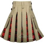 Wallace Tartan Hybrid Utility Kilt | Khaki Cotton Men Kilts - Image 4