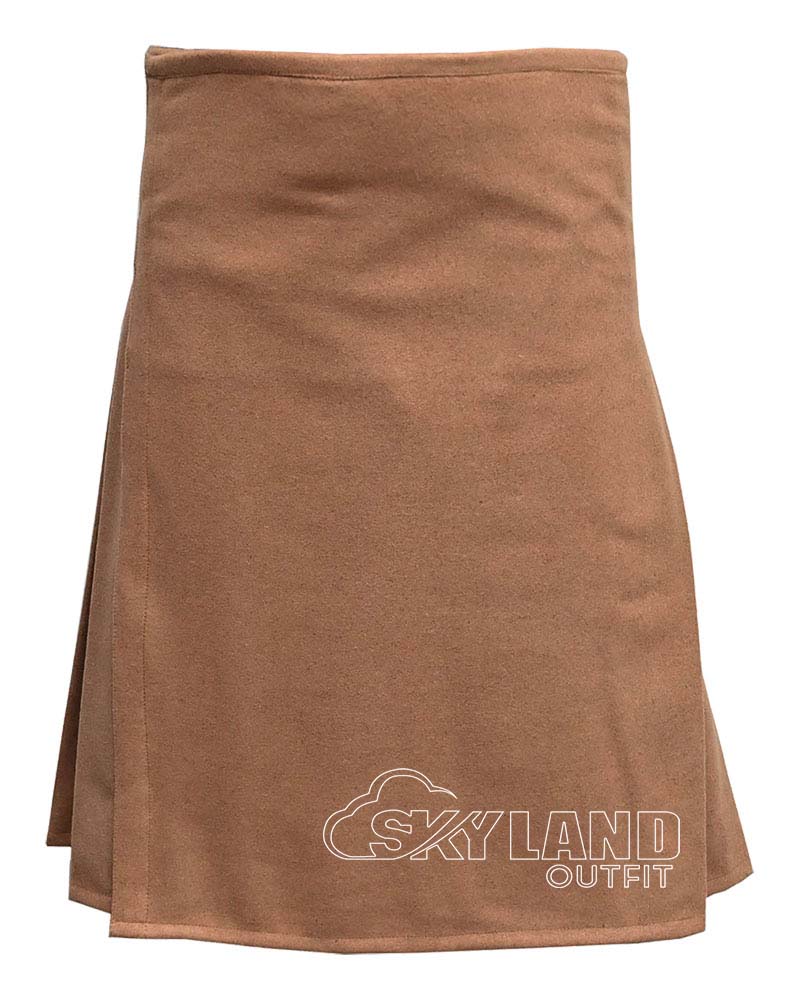 khaki-wool-8-yard-kilt-front khaki-wool-8-yard-kilt