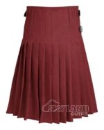 Maroon Wool 8-Yard Kilt | Premium Hand-Pleated Traditional Kilts - Image 3