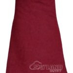 Maroon wool 8-yard kilt front view—hand-pleated traditional construction in rich wine red pure wool