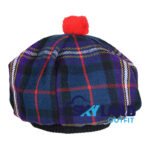 Masonic Tartan Tam o Shanter Scottish Flat Bonnet Hat for Highland Dress