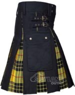 MacLeod of Lewis Tartan Hybrid Utility Kilt | Black Cotton Kilts - Image 2