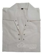 Man in off-white full sleeve Jacobite shirt with tartan kilt outfit