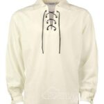 Off-white Jacobite ghillie kilt shirt full sleeve cotton Jacobean style