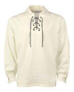 Off-white Jacobite ghillie kilt shirt full sleeve cotton Jacobean style