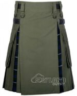 Oliver Green Douglas Blue tartan hybrid utility kilt