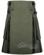 Oliver Green Grey Watch tartan hybrid utility kilt