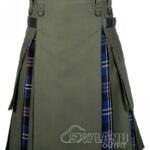 Heritage of Scotland tartan hybrid utility kilt with Oliver Green cotton body