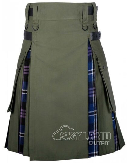 Heritage of Scotland tartan hybrid utility kilt with Oliver Green cotton body