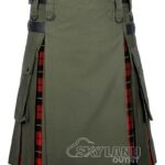 Oliver Green Wallace tartan hybrid utility kilt