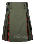 Oliver Green Wallace tartan hybrid utility kilt