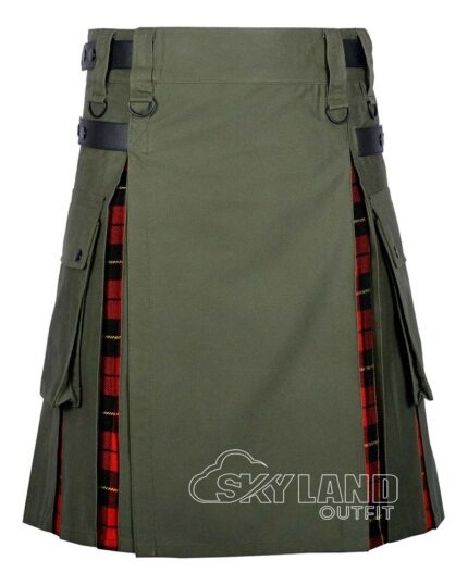 Oliver Green Wallace tartan hybrid utility kilt