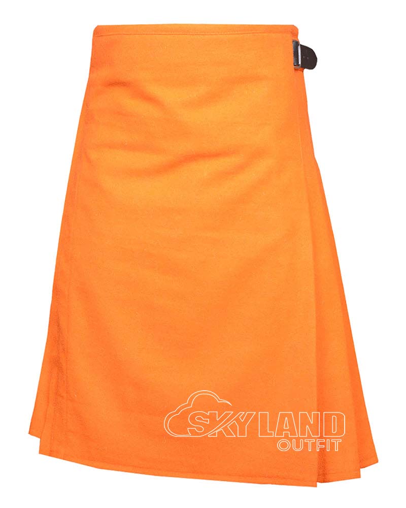 orange-wool-8-yard-kilt-front orange-wool-8-yard-kilt