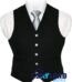 Solid black tartan 5-button Argyle waistcoat made to order for Highland wear and kilts