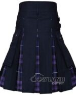 Pride of Scotland Tartan Hybrid Utility Kilt | Black Cotton Kilts - Image 3