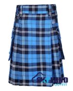 Ramsey Blue Hunting Tartan Modern Utility Scottish Kilt for Highland Dress